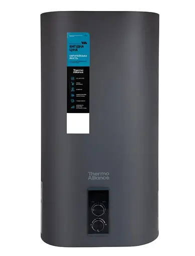 Водонагрівач електричний Thermo Alliance, 2 кВт, сухий ТЕН, 80 л плоский, вертикальний, прямокутний, сірий (DT80V20GPDD2G) - фото 1