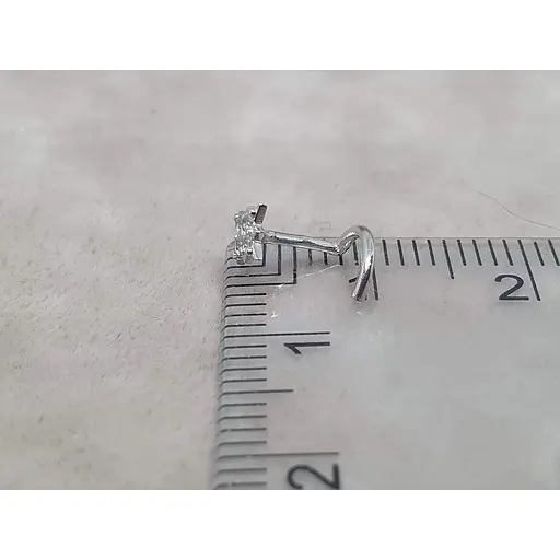 Золотая серьга-пирсинг Астор в нос с фианитами. 2182443Б - фото 6