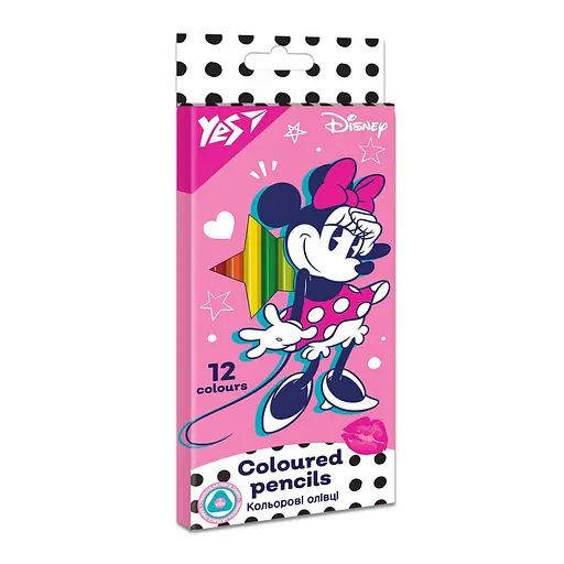 Олівці кольорові Yes Minnie Mouse, 12 кольорів