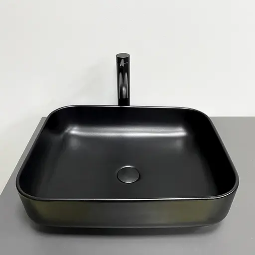 Умивальник VBI Palermo чорний матовий накладний VBI-012310, Чорний матовий - фото 2