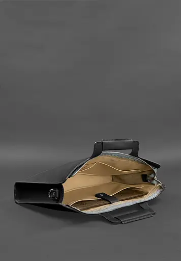 Шкіряна сумка для ноутбука і документів чорна Краст - фото 5