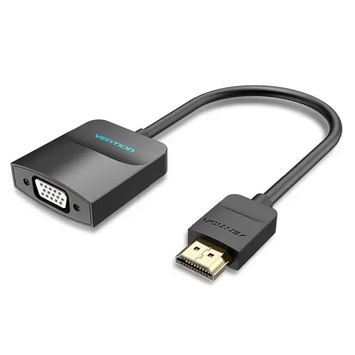 Адаптер Vention HDMI to VGA Converter with Female Micro USB and Audio Port 0.15M Black (42161) - фото 1