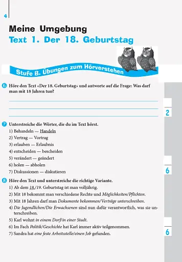 Німецька мова. 9 клас. Зошит з аудіювання. Einfaches Horverstehen - фото 4