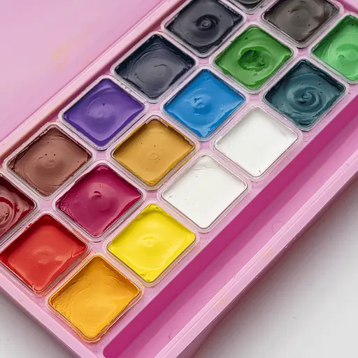 Набор гуашевых красок Jelly Cup 18×30 мл розовый пластиковый пенал HIMI - фото 3