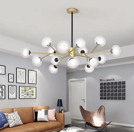 Люстра в стилі Contemporary у золотистому кольорі на 15 плафонів | Арт. 9101/15 GD | Line F - фото 1