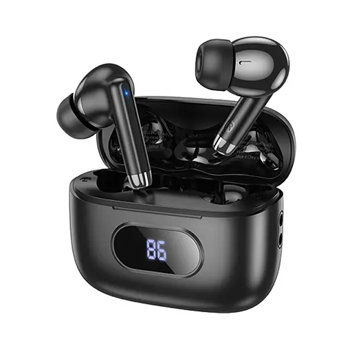 Бездротові TWS навушники Hoco EQ2 Plus, вакуумні, BT5.4, 40mAh, 320mAh, 7h, black - фото 3