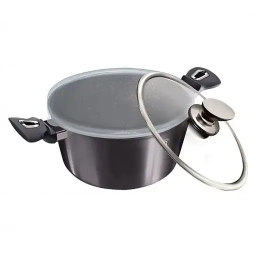 Каструля з кришкою 30 см 8 л Berlinger Haus Metallic Line Carbon Pro Edition (BH-6924)
