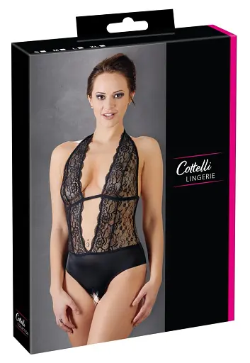 Боді Cottelli Collection Lingerie Crotchless M чорний - фото 5