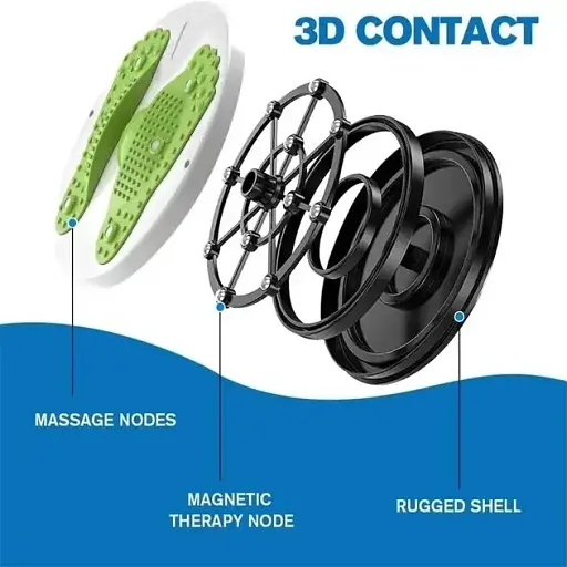 Диск здоров'я з еспандерами для талії, гімнастичний тренажер для схуднення з масажною поверхнею зелений - фото 4