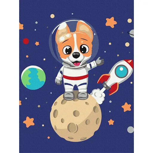 Картина по номерам Корги в космосе Brushme 30х40 см разноцветная 000277876