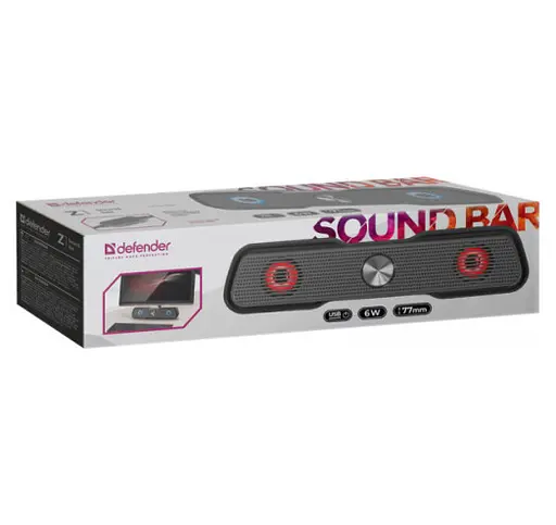 Акустическая система саундбар Defender Z1 6Вт USB с подсветкой (Черный) - фото 7