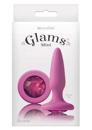 Анальна пробка Glams Mini Rainbow Gem 8.5 см (рожевий) - фото 2