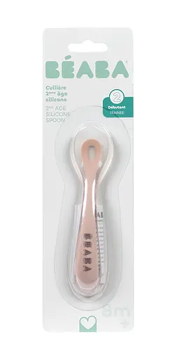 Ложка Beaba силиконовая 8+ пастельно-розовая (913626) - фото 3