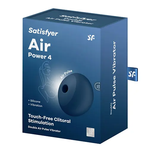 Вакуумний стимулятор клітора з вібрацією Satisfyer Air Power 4 синій - фото 6