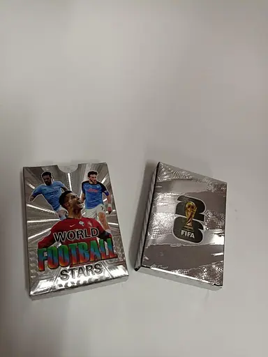 Футбольные пластиковые карты 55карт серебряные - фото 2