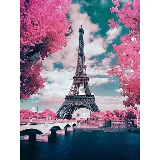 Алмазная мозаика по номерам Josef Otten Париж Башня со стразами на подрамнике 40 x 50 см