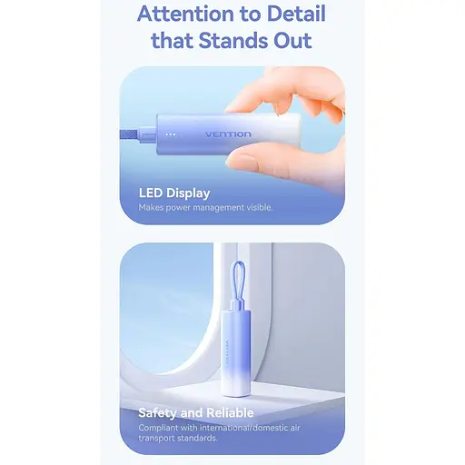 Павербанк Vention Blue 5 000 mAh / 20 Вт (FHWL0) - фото 7