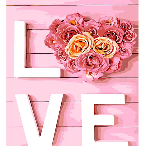 Набор для росписи по номерам Любовь в каждом слове, Strateg, 30x40 см, LY23