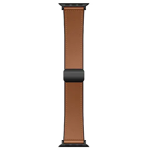 Ремешок Hoco WA34 Basic magnetic buckle silicone leather strap для Apple watch 44/45/46/49mm Brown