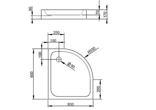 Душовий піддон Radaway Siros E 80 x 90 Compact SBE8917-1L - фото 2