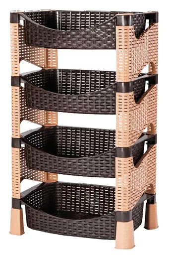 Этажерка 4-х ярусная Violet House 0740 Ротанг Гэлакси CREAM (6619653) - фото 1