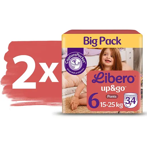 Подгузники-трусики Libero Up&Go 6 (15-25 кг) 68 шт. - фото 2