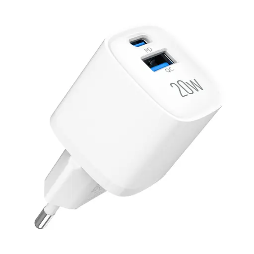 Зарядний пристрій мережевий MAKE 20W GaN3 Mini Type-C PD3.0 + USB QC3.0 White - фото 6