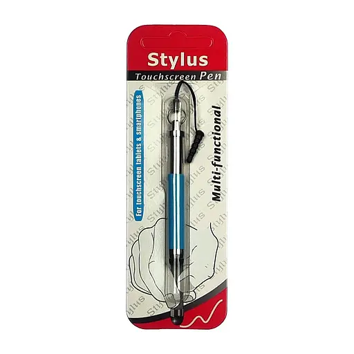 Стилус-брелок ємнісний, висувний, блакитний - фото 4