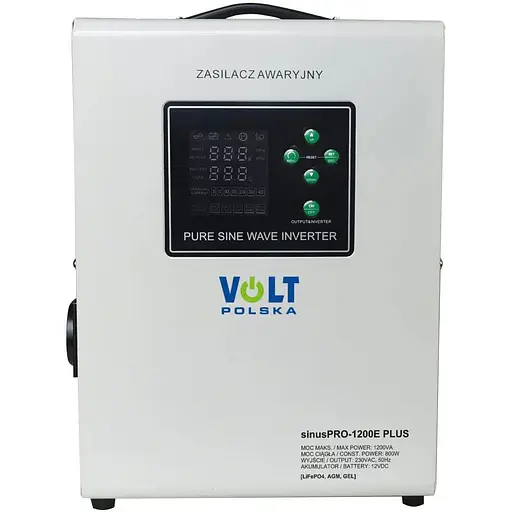 ИБП Преобразователь напряжения Volt Polska SINUS PRO 1200 E PLUS 12/230V 800/1200W LiFePO4 MENU - фото 1