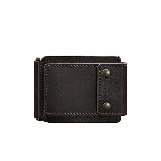 Мужской кожаный портмоне коричневый 10.0 зажим для денег - фото 9
