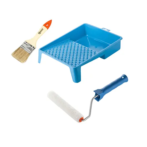 Валик "Велюр" 150х15 мм с ручкой, ванночка и кисточка "Стандарт" Polax (770-246) - фото 1