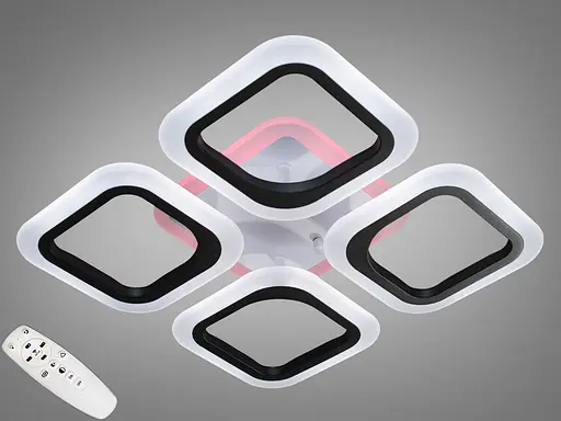 Світлодіодна люстра смарт світильник з пультом, 50Вт, чорний - фото 1