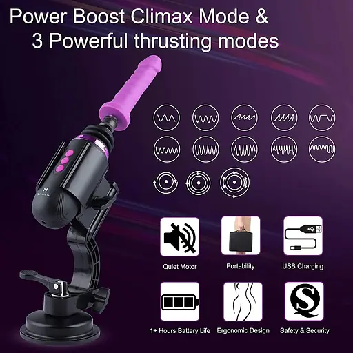 Міні секс-машина Hismith Mini Capsule Sex-Machine With Strong Suction Cup - фото 3