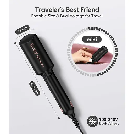 Портативный выпрямитель для коротких и длинных волос 1.5-дюймовые пластины - фото 3