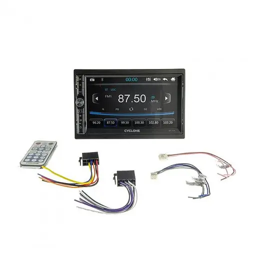 Автомобільна Bluetooth магнітолу Cyclone MP-7124 мультимедійний центр універсальний 2DIN - фото 2