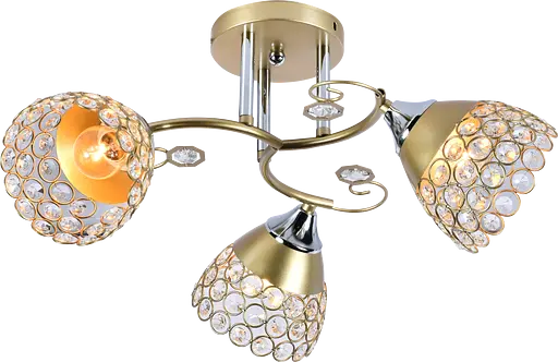 Люстра декоративна V XA1206/3 Gold+Chrome на 3 плафона
