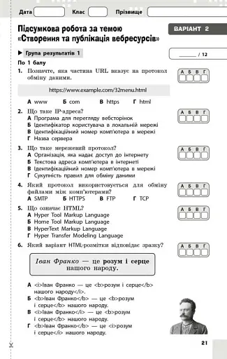 Інформатика. 8 клас. Поточне та підсумкове оцінювання та діагностувальні роботи - фото 5