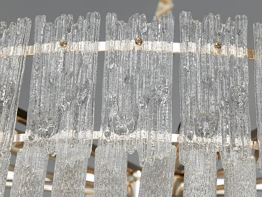 Велична люстра підвіс зі скляними пелюстками на 18 ламп, колір золото - фото 3