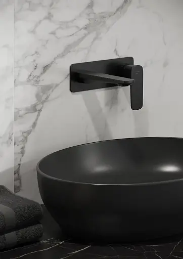 Змішувач для умивальника Cersanit Larga S951-385 з коробкою прихованого монтажу Чорний 30412 - фото 3