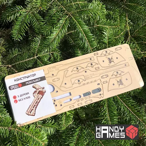 Дерев'яний конструктор Револьвер Rhino 60DS 42 деталі - фото 2
