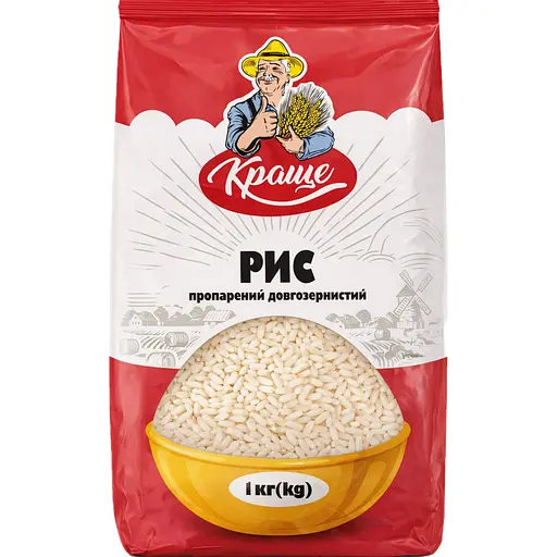 Рис шлифованный длиннозернистый пропаренный Краще 1 кг - фото 1
