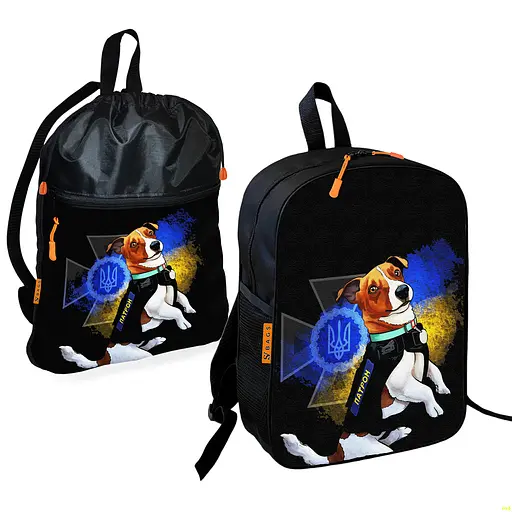 Шкільний рюкзак дитячий Пес Патрон + Сумка для взуття спортивної форми рюкзак-мішок для хлопчика (01799)
