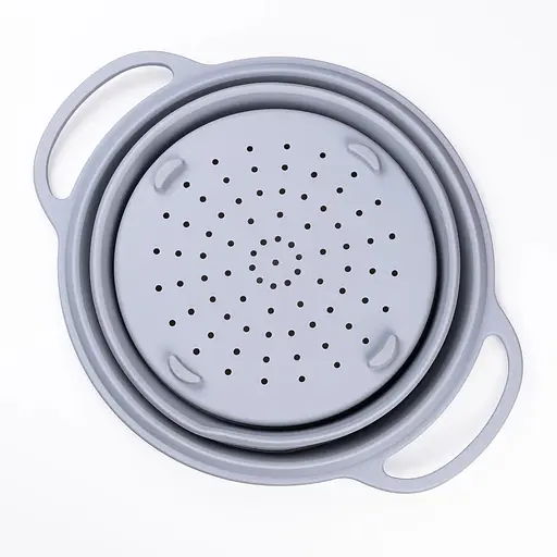 Друшляк TS Kitchen складаний силіконовий 2.6 л сірий - фото 2