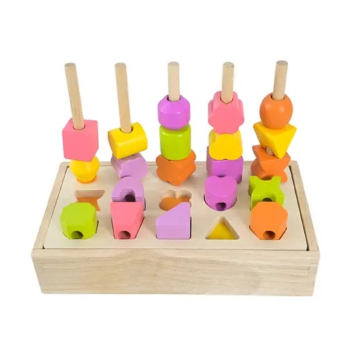 Детская деревянная игрушка "Пирамидка-сортер" Bambi C9407, 8 карточек - фото 3