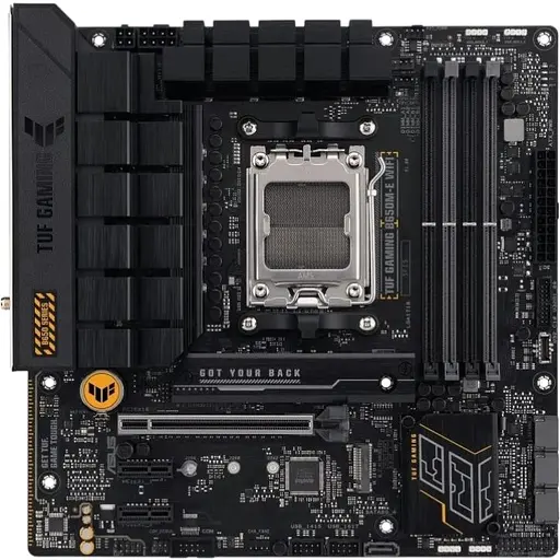 Материнская плата Asus AM5 TUF Gaming B650M-E WIFI, B650, 4xDDR5, Int.Video (CPU), 4xSATA3, 2xM.2, 1xPCI-E 4.0 x16, 2xPCI-E 4.0 x1, Realtek 7.1, Realtek 2.5Gb, Wi-Fi 6, Bluetooth 5.2, 6xUSB3.2/6xUSB2.0, HDMI/2xDP, MicroATX