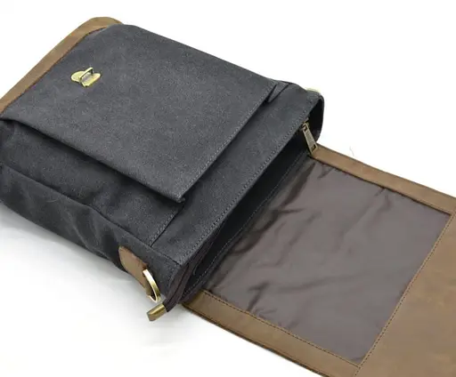 Чоловіча сумка через плече парусину+шкіра TARWA 33х27.5х8 см sum0028353 - фото 7