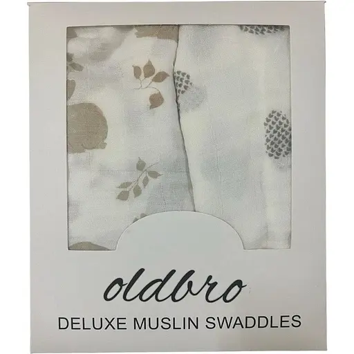 Набор муслиновых детских пеленальных одеял OldBro комплект из 2 шт. размер 100х120 см заяц/сердечко - фото 1