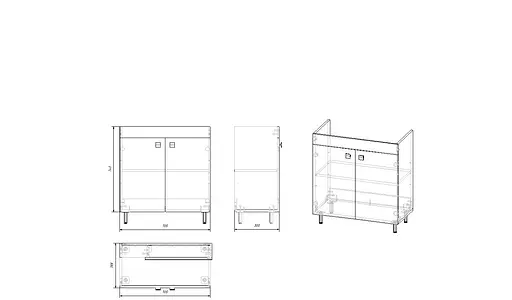Тумба для підлоги RJ Atlas з умивальником RJ Jenor RZJ815 80 см дуб RJFU005-15OK - фото 3