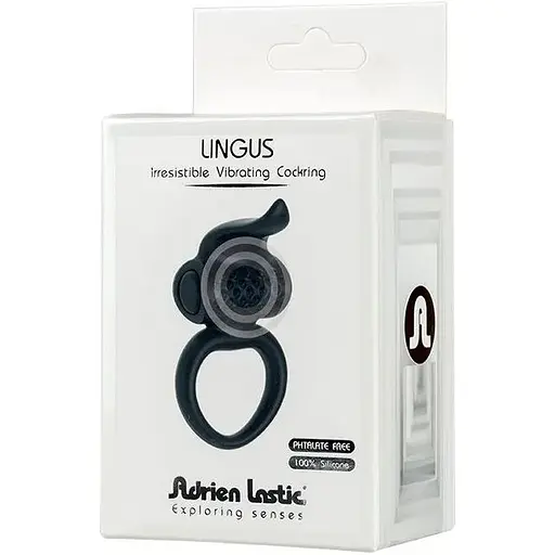 Эрекционное виброкольцо Adrien Lastic Lingus Black - фото 4
