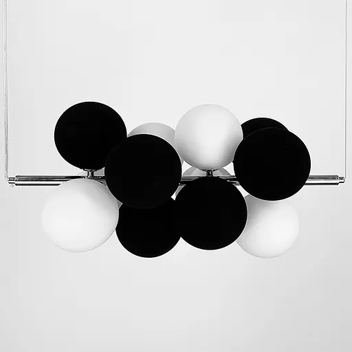 Люстра HOLLY на 12 бело-черных плафонов в хромовом корпусе Ст. S 016/12 CH+BK+WT | Line F - фото 3